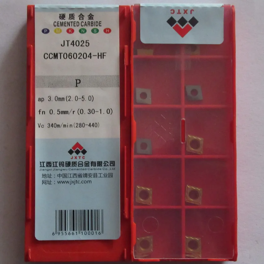 

CCMT060202-HF/CCMT060204-HF JT4025 JT4125 JT1025A JT1225 CCMT060202 CCMT060204 JT JXTC CNC carbide inserts 10pcs/box