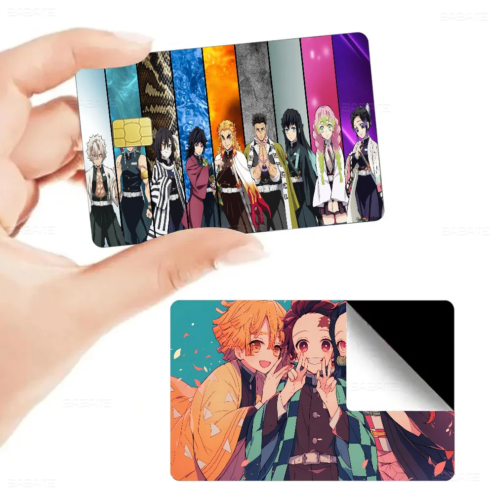 ملصقات جلدية لبطاقة الائتمان Demon Slayer لبطاقة نقل بطاقة البنك VISA ملصق مضاد للماء هدية نسائية مضادة للخدش