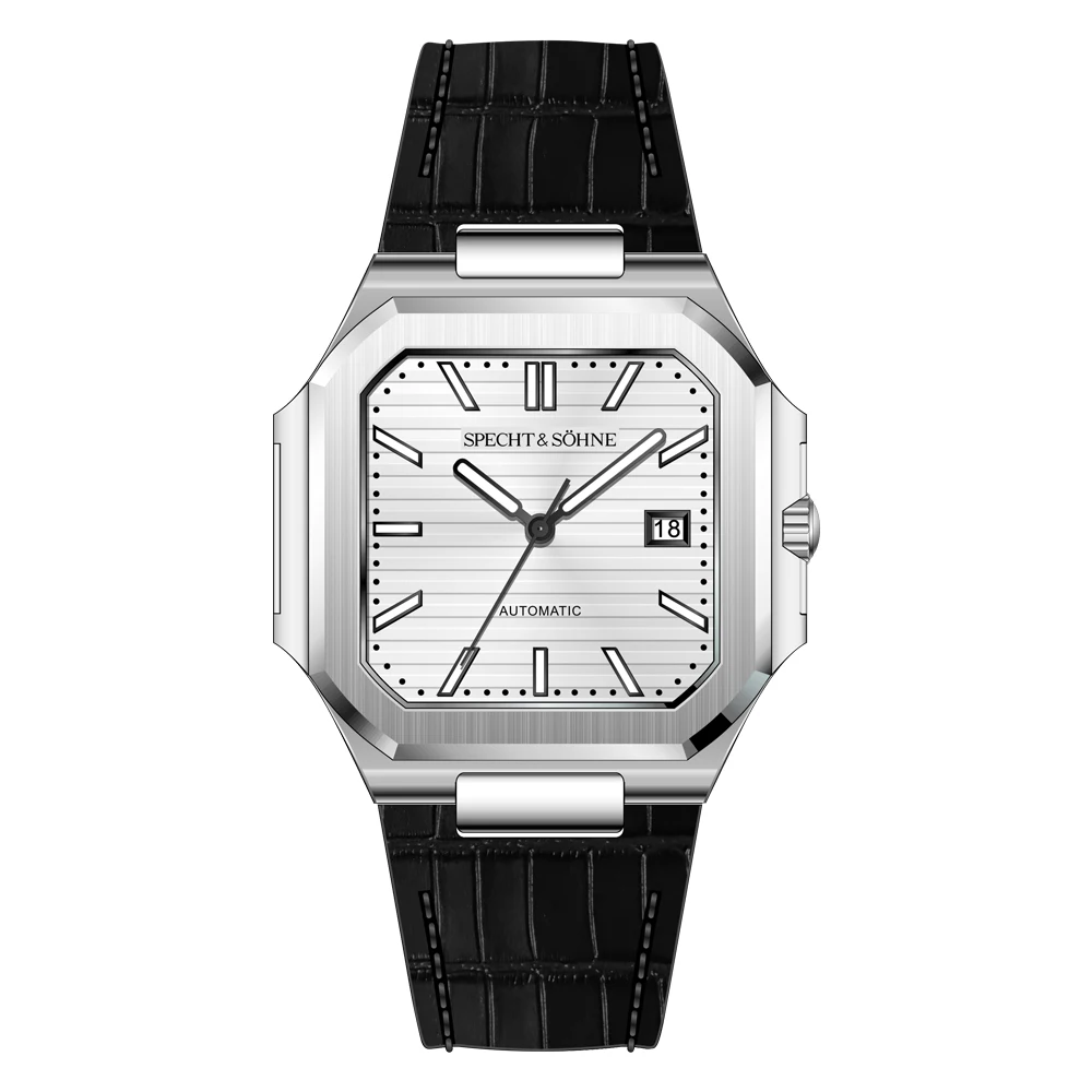 2025 Specht & Söhne 41 MM Vierkant Kubiek 5711 Herenhorloge Mechanische Horloges Roségoud Roestvrij staal Saffierkristal Waterdicht