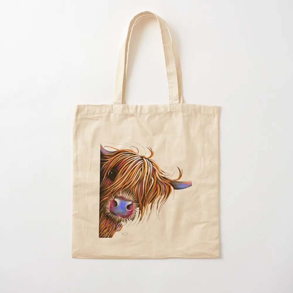 HiGHLaND CoW PRiNT SCoTTiSH ' SuGaR LuMP ' BY SHiRLeY MacARTHuR Tote Bag large tote bag Women's beach bags Canvas Tote Bag