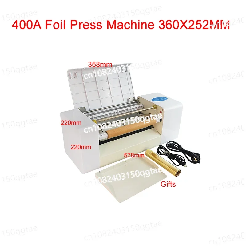 400A Foil Press Machine 360X252MM Foil Stamping Printer 220V 110V Compatible Can Add Rolling Reel Kit