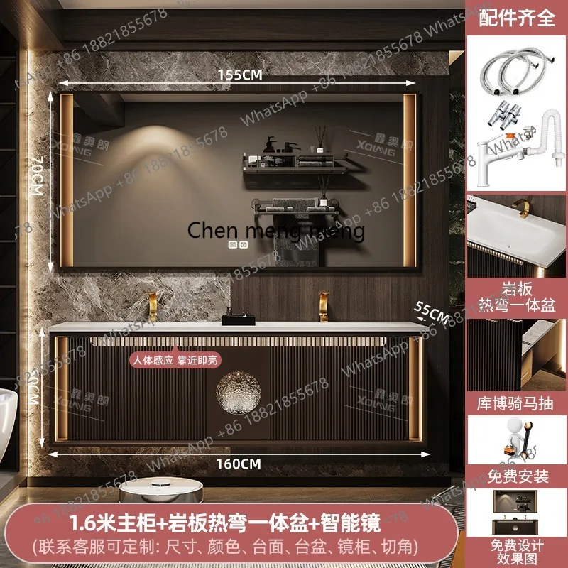 

Высококачественный дубовый шкаф для ванной комнаты, французский свет, роскошная ванная комната с двойной раковиной, умывальник