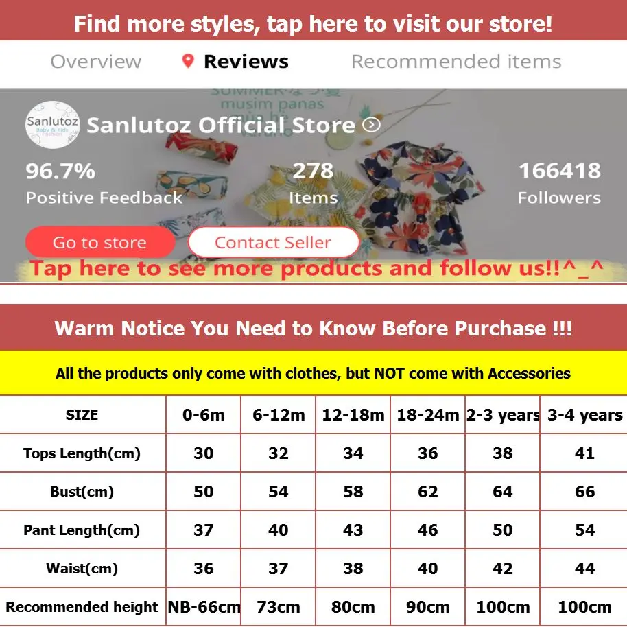 Sanlutoz Newborn Baby Boys Girls Clothing Sets Cotton Long Sleeve Tops + Pants 2Pcs Pajamas