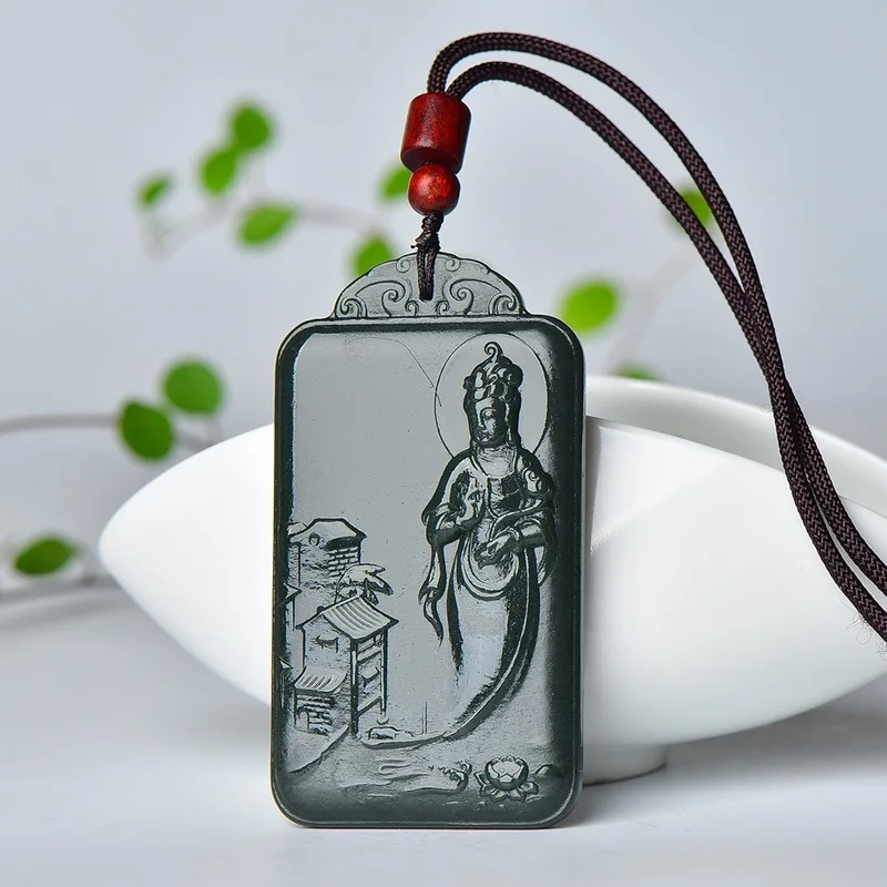 Hetian Men And Women, Jade Guanyin Bodhisattva Pendant