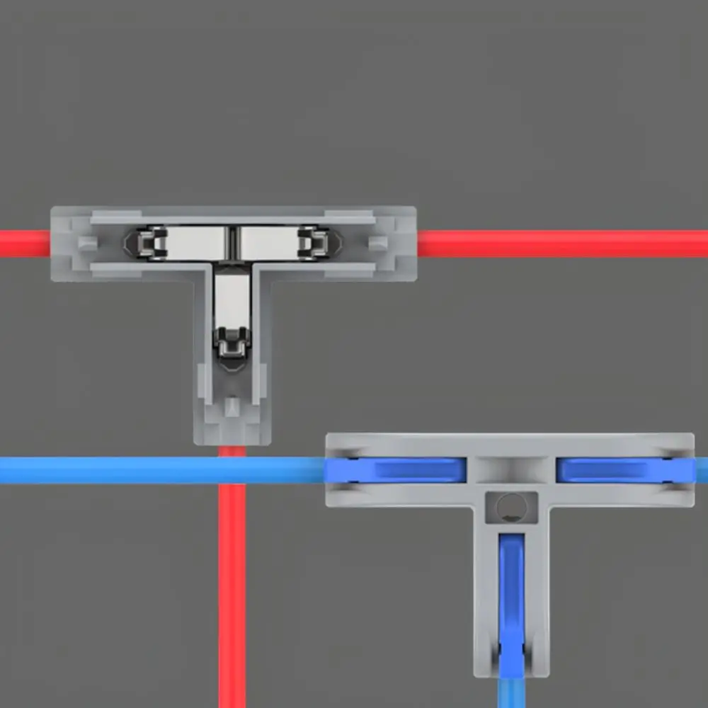 Electrical Wire Connector PCT112 Quick Splice Terminal Block T Shape One In Two Out Push Wire Connectors For Home Renovation