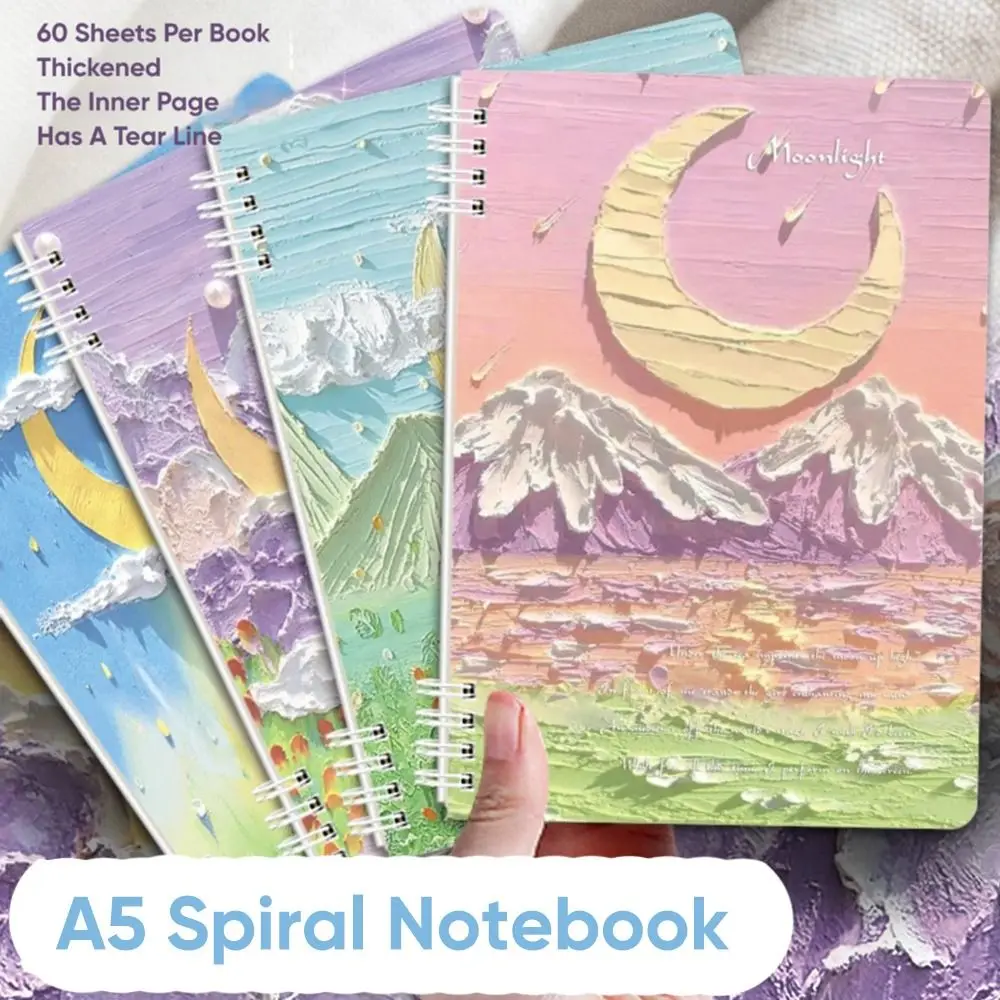 Thickened A5 Spiral Notebooks Color Perforated Pages Notepad Horizontal Line Inner Pages Hand Account Book Hand Account Book