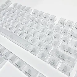 OEM Profile Crystal Transparent Side carving Keycaps For Mechanical Keyboard ISO Layout PC Key Caps Backlit RGB Keycap DIY GK61
