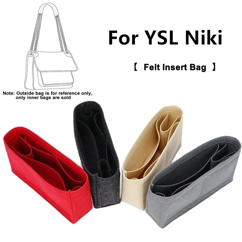 Bag Organizer Felt Inner Liner For YSL NIKI Shoulder Bag Handbag Large Capacity Insert Storage Pocket Accessories Free Shipping