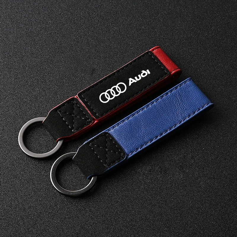 Suede Key Ring Sport Car Keychain Custom Gift With Emblem For Audi A1 A2 A3 A4 A5 A6 A7 A8 Q1 Q2 Q3 Q4 Q5 Q6 Q7 Q8 TT S5 B8