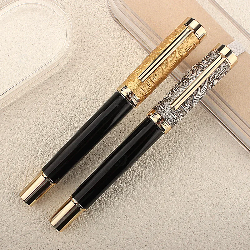 Jinhao Luxury Dragon Pattern Carving Fountain Pen F M 0.5MM 0.7MM Nib for Adult High End School Supplies Office Write Stationery