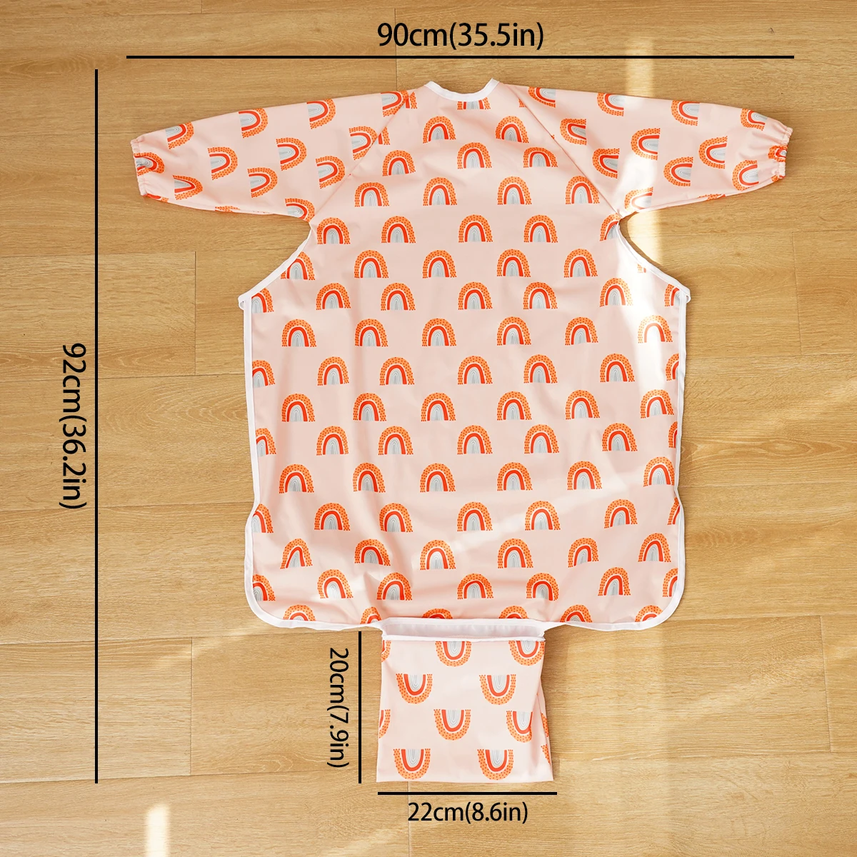 Happyflute Multifunctional Baby Long Sleeve Bib Waterproof Smock Feeding Apron Coverall Infant Burp Cloth Bandana Bibs