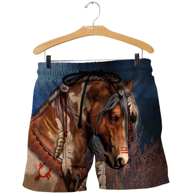 Summer Hot Sale Fashion Animal Horse 3d Printing Cool Beach Shorts Pants Men's Women Kids Casual Summer Swimming Trunks Homme