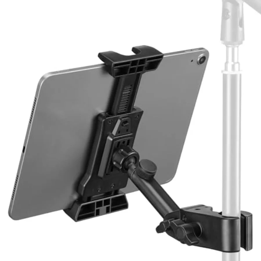 

LEKATO Tablet Holder for Mic Stand Adjustable Microphone Music Stand Phone Holder Mount Compatible with iPad iPhone All 4.713.5