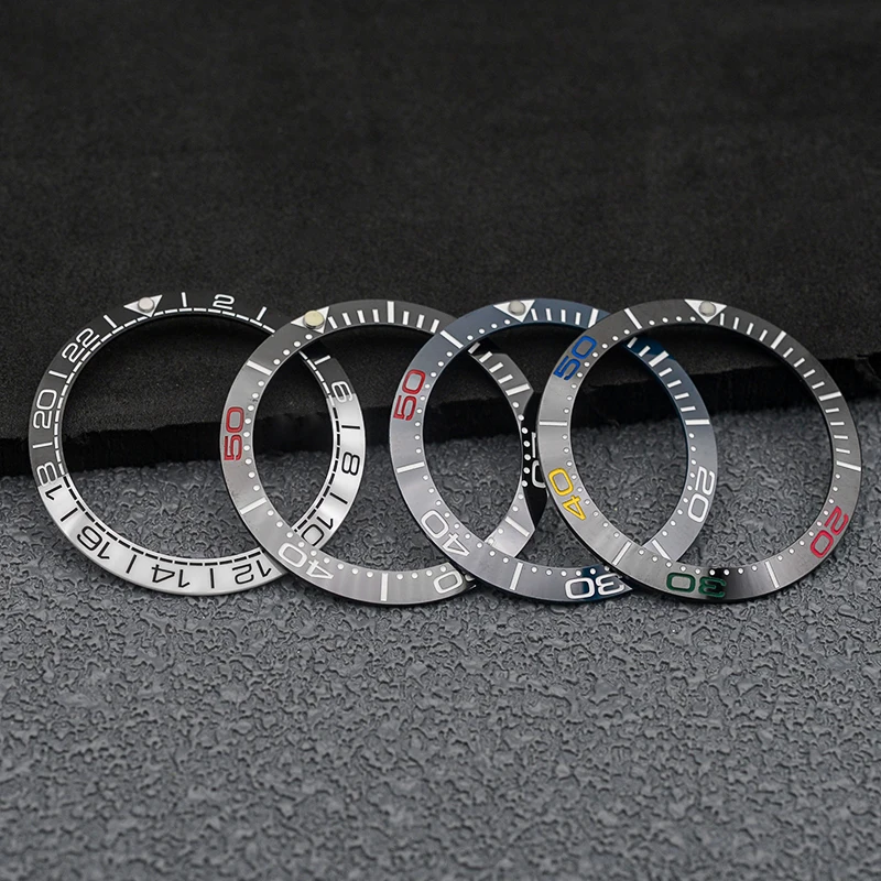 Seiko กรอบ NH35เคส38มม. เซรามิกสไตล์ช่างเย็บ SKX007แบบฝาที่แทรกสำหรับ SKX007 SKX009แก้ไขชิ้นส่วนนาฬิกา