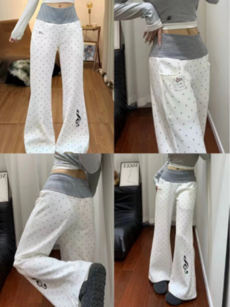 Y2K Harajuku Women Long Trousers Cartoon Graphic Print Sweet Casual Pants Loose Street Outfits For Girls Daily Commute Wear