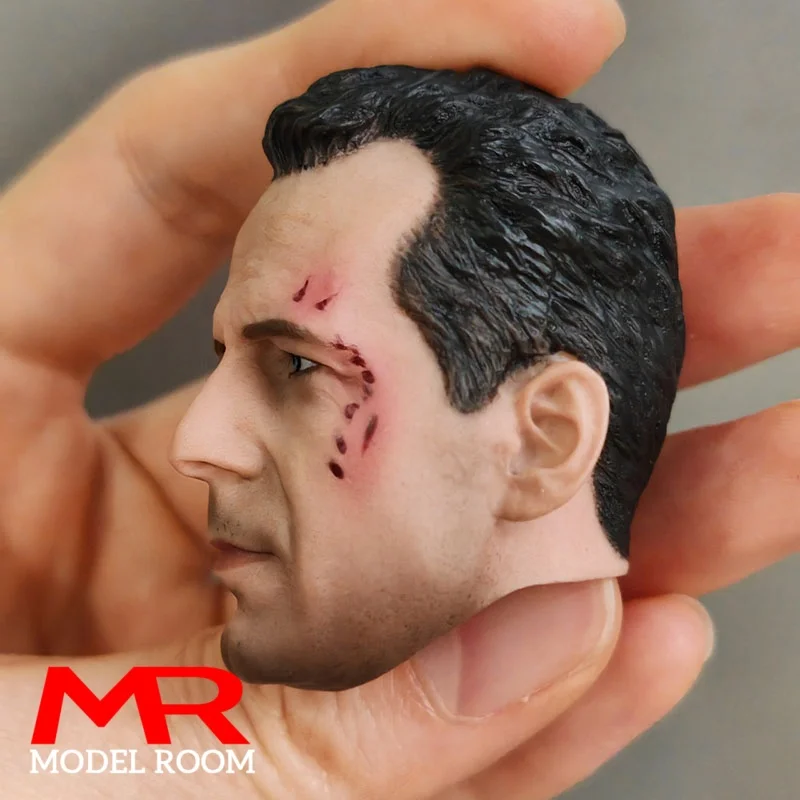 1/6ブルースウィリスカービング負傷ver。男性の頭の彫刻,12インチ,アクションフィギュア