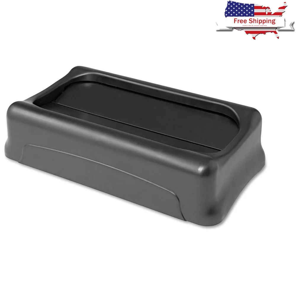 

Тонкий контейнер для мусора Jim с распашной крышкой, пластиковый мусорный бак на 23 галлона, легкий доступ, громкая связь, использование в помещении и на открытом воздухе, черный