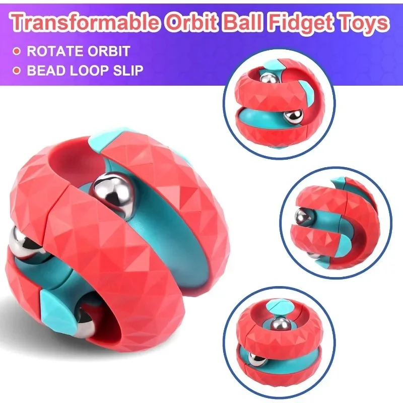 Unique Orbit Ball Fidget Toy Novelty Beads Track Infinity Cube Stress Relief Balls Creative Sensory Toys ADHD Kids Adults