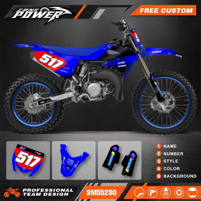 Powerzone For Yamaha YZ85 2022 2023 2024 2025 Custom Backgrounds Graphics Decals Sticker Kits 02