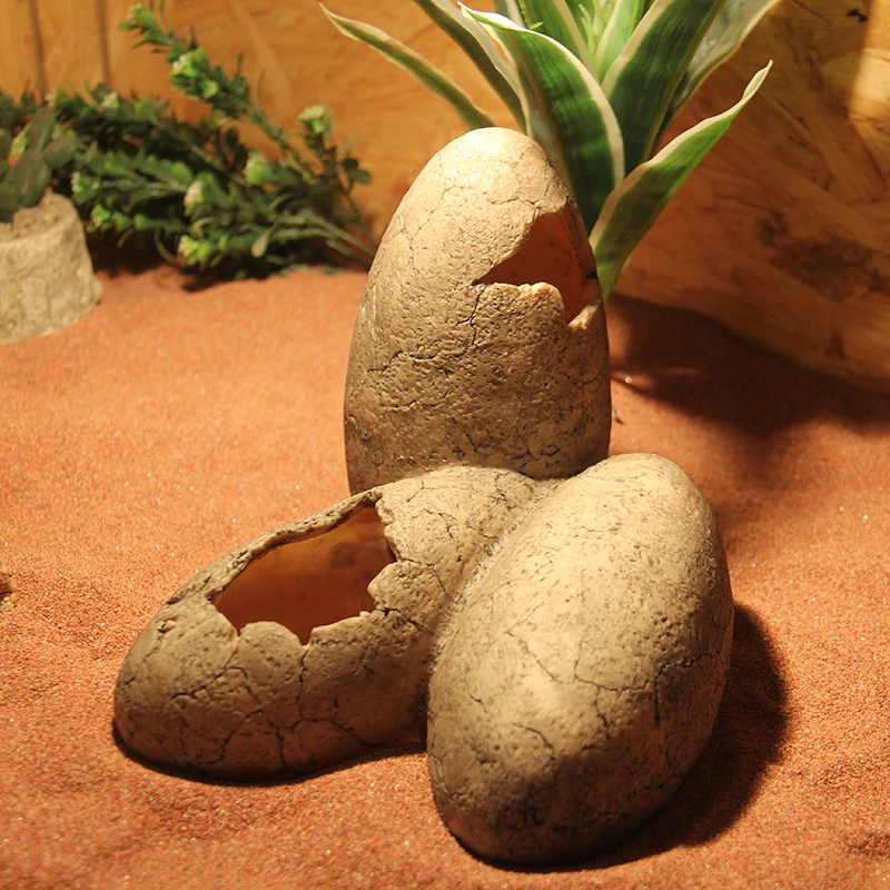‌Dinosaur Egg Hideout for Reptiles, Creative Burrowing Habitat with Maze Design, Bearded Dragon & Leopard Gecko Terrarium