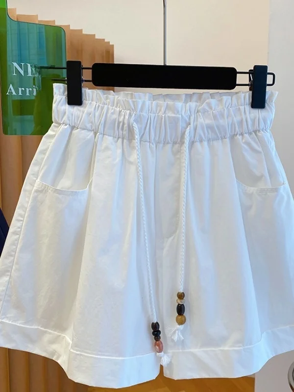 

High Waist Wide Leg Short Pants Women's Summer Loose Slimming Casual Pear Shape Body Pants Commute Style Korean Version