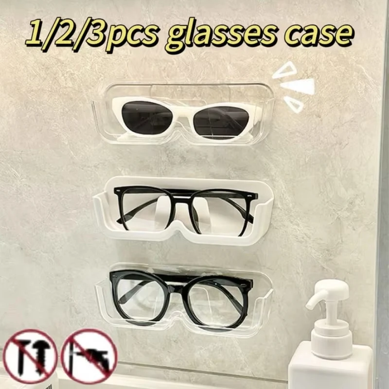1/3PC Glasses Holder Wall Mounted Sun-glasses Display Holder Punch-free Self-adhesive Clothes Accessories Organizer Home Storage