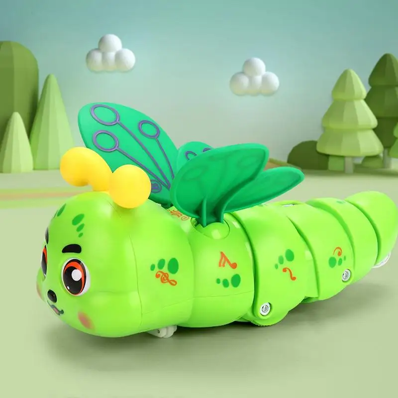 

Electric Caterpillar Battery Powered Stunt Cartoon Caterpillar Car Toys Animal Doll Battery Operated Baby Kids Montessori Toys