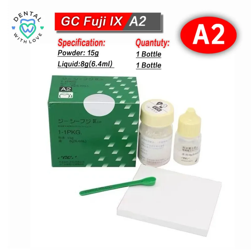 Dentistry GC Glass Lonomer Cement Fuji 2/9 Filling Material Powder 15g/ Liquid 8g(6.4ml) Oral Cavity Nursing Repair Orthodontics