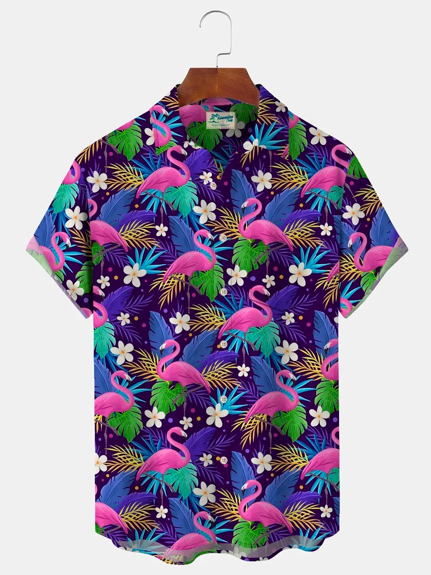 Camisas hawaianas informales para hombre, camisa abotonada de manga corta para exteriores, calle, diario, Otoño, 2024