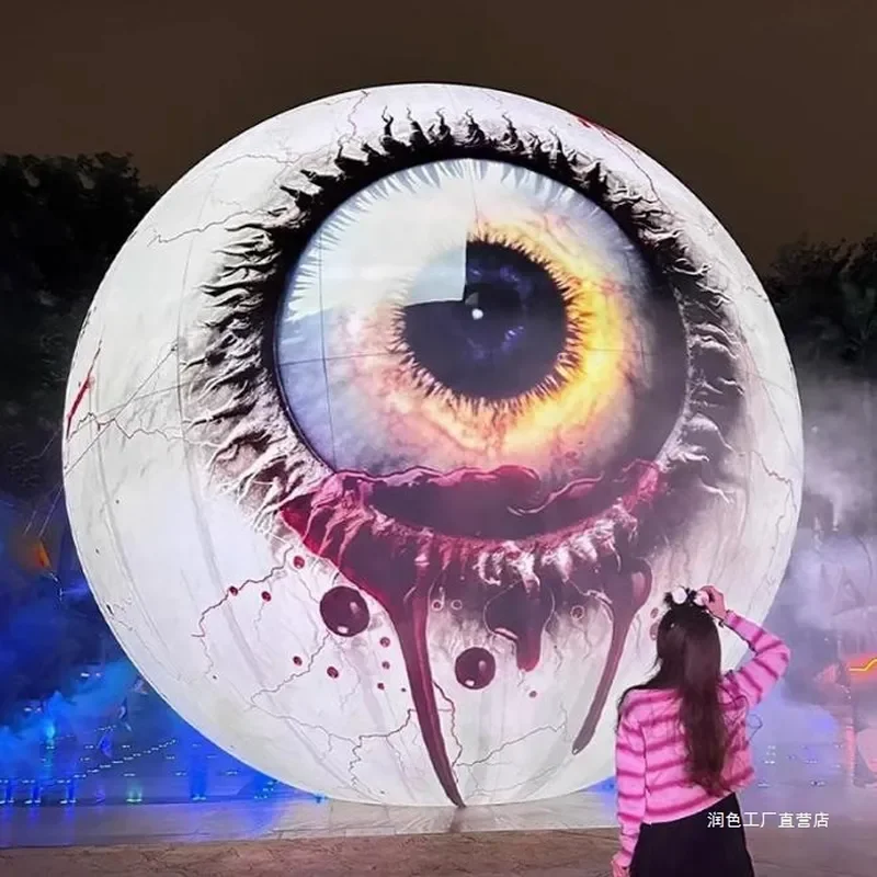 Halloween inflatable luminous eyeball air model bar decorative light hanging large cartoon eyes eyeball beautiful Chen model