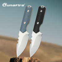 Tunafire GT0193 Fixed blade knife tactical survival tool 14c28n Blade Linen Handle Camping Fishing Hiking Knives Tools