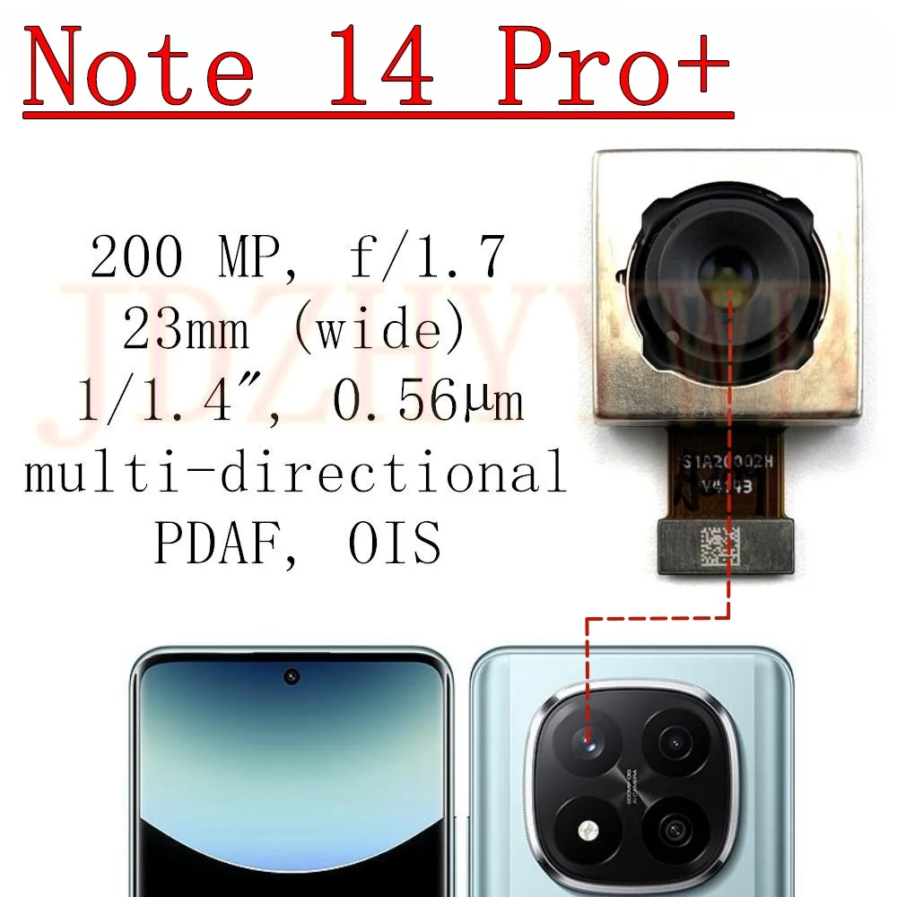 Front Rear Camera For Xiaomi Redmi Note 14 Pro+ 5G Frontal Selfie Backside Wide Back Facing Main Camera Module Flex Cable Parts