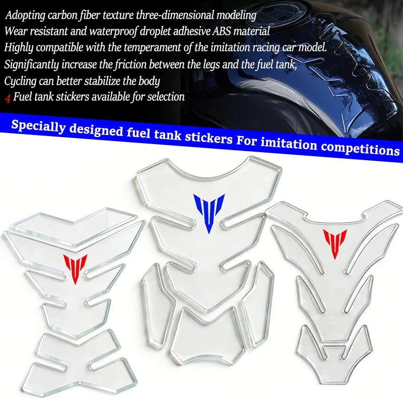 3D Transparent Resin Motorcycle Tank Pad Protector Decal Stickers Case Fit For For MT01 MT03 MT07 MT09 MT10 MT 01 03 07 09 10
