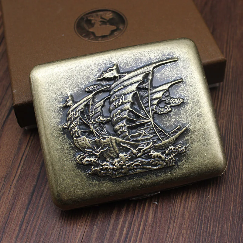 

Three-Dimensional Relief Metal Cigarette Box, Bronze Vintage, Stainless Steel, Cigarette Case, Men's Father's Day Gift