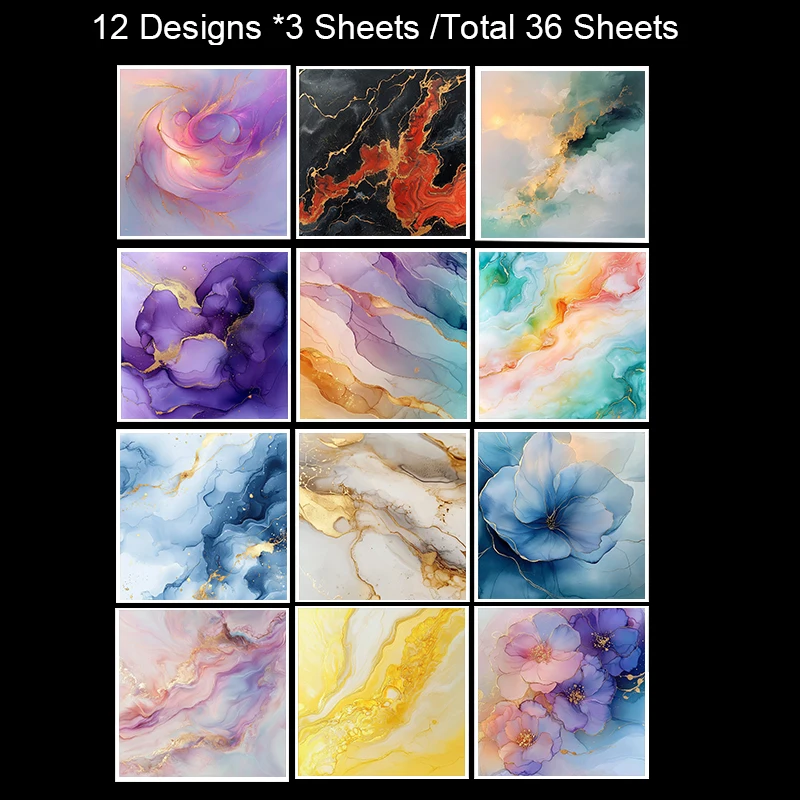 حزمة ورق قصاصات فنية عتيقة (36 ورقة، 6 × 6 بوصة): لمجلة غير المرغوب فيها، مخطط، صنع البطاقات، ديكور DIY