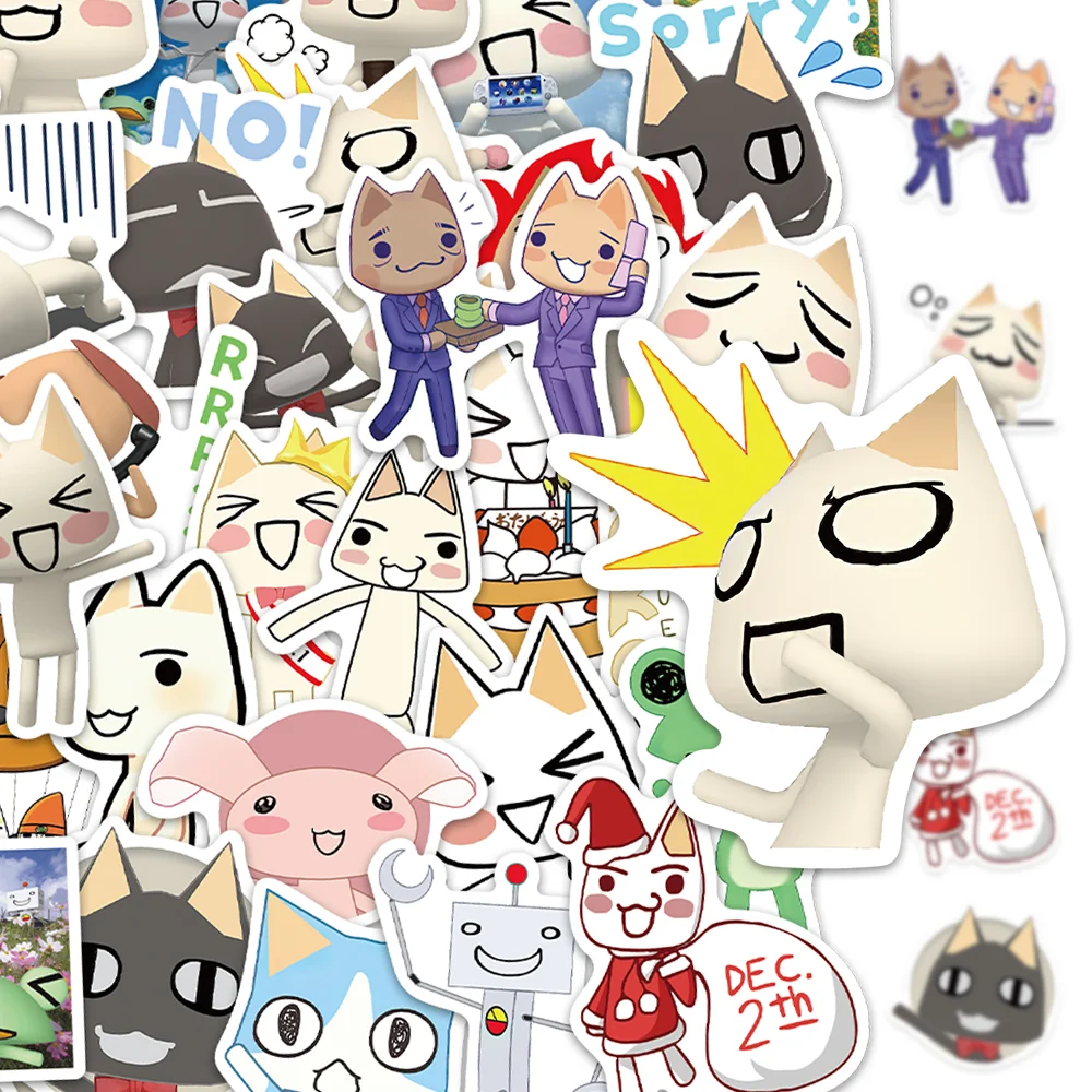 50pcs Kawaii Toro Well Cat Cute Cartoon Graffiti Stickers Computer Skateboard Refrigerator Guitar Toy PVC Waterproof Stickers