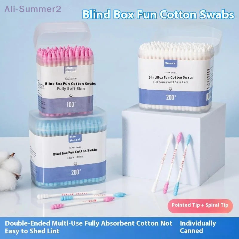 100/200 قطعة مزدوجة الرأس متعددة الأغراض وكيل الفلورسنت الحرة تنظيف حفائظ أعواد قطنية الطفل التمريض لوازم الطفل أعواد قطنية #4