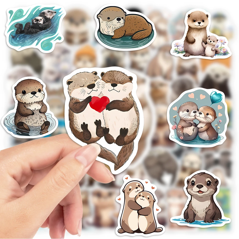 Cute Cartoon Otter Stickers Art Clipart Collection Toys Waterproof Decal for Laptop Scrapbook Notebook Phone Bottles Decorative