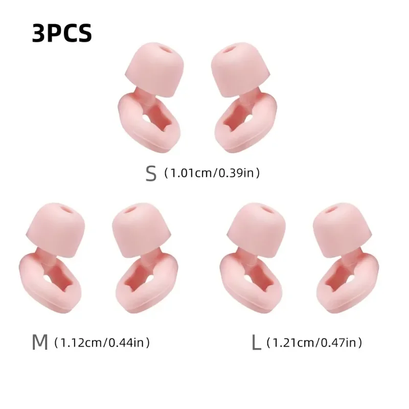 3pairs/set Silicone Noise Reducing Earplugs Reusable Waterproof Swiming Earplug Concert Hearing Protection Ear Protectors