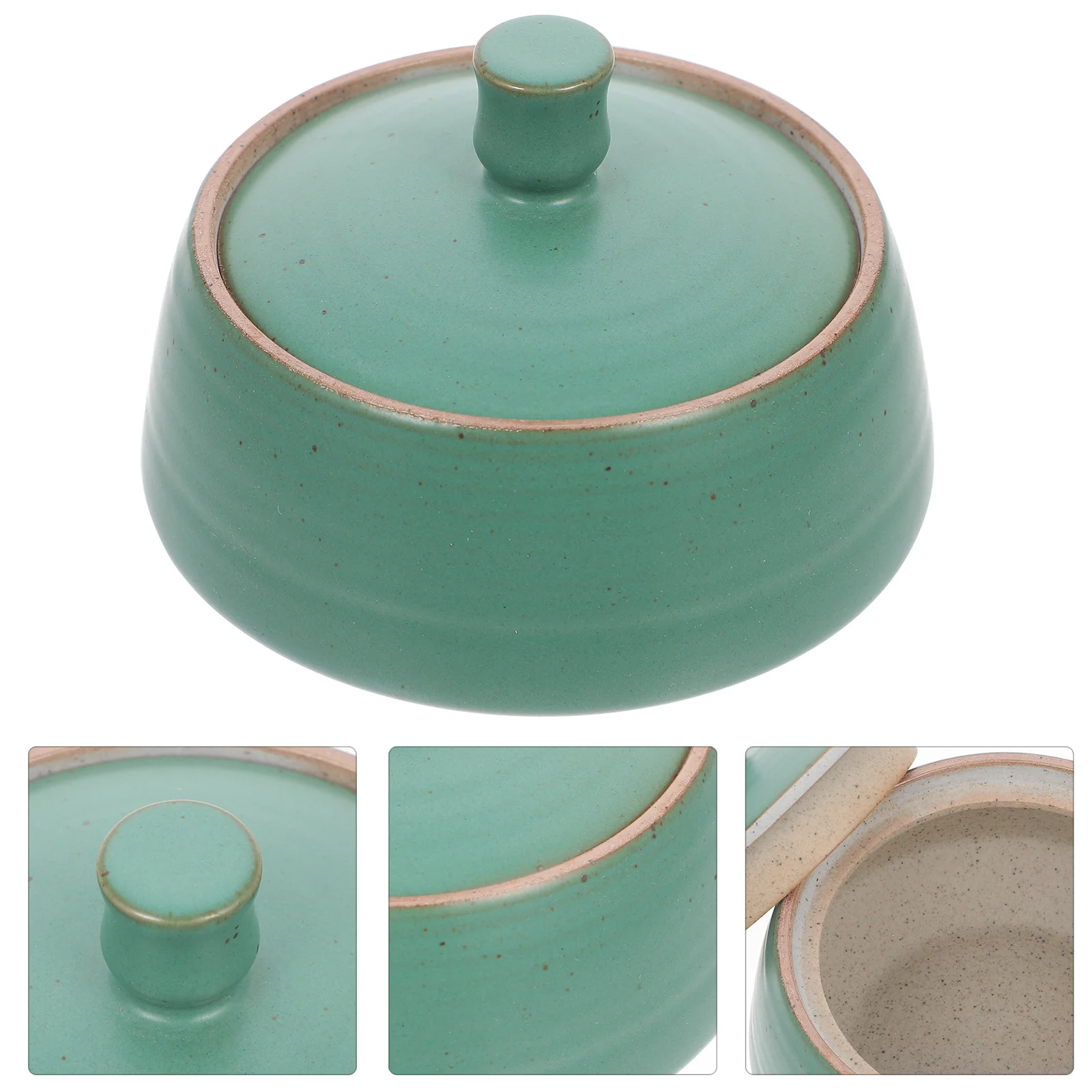

Vintage Ceramic Kitchen Storage Jar Sealed Lid Airtight Moisture Proof Food Container Tea Canister Candy Sugar Decorative
