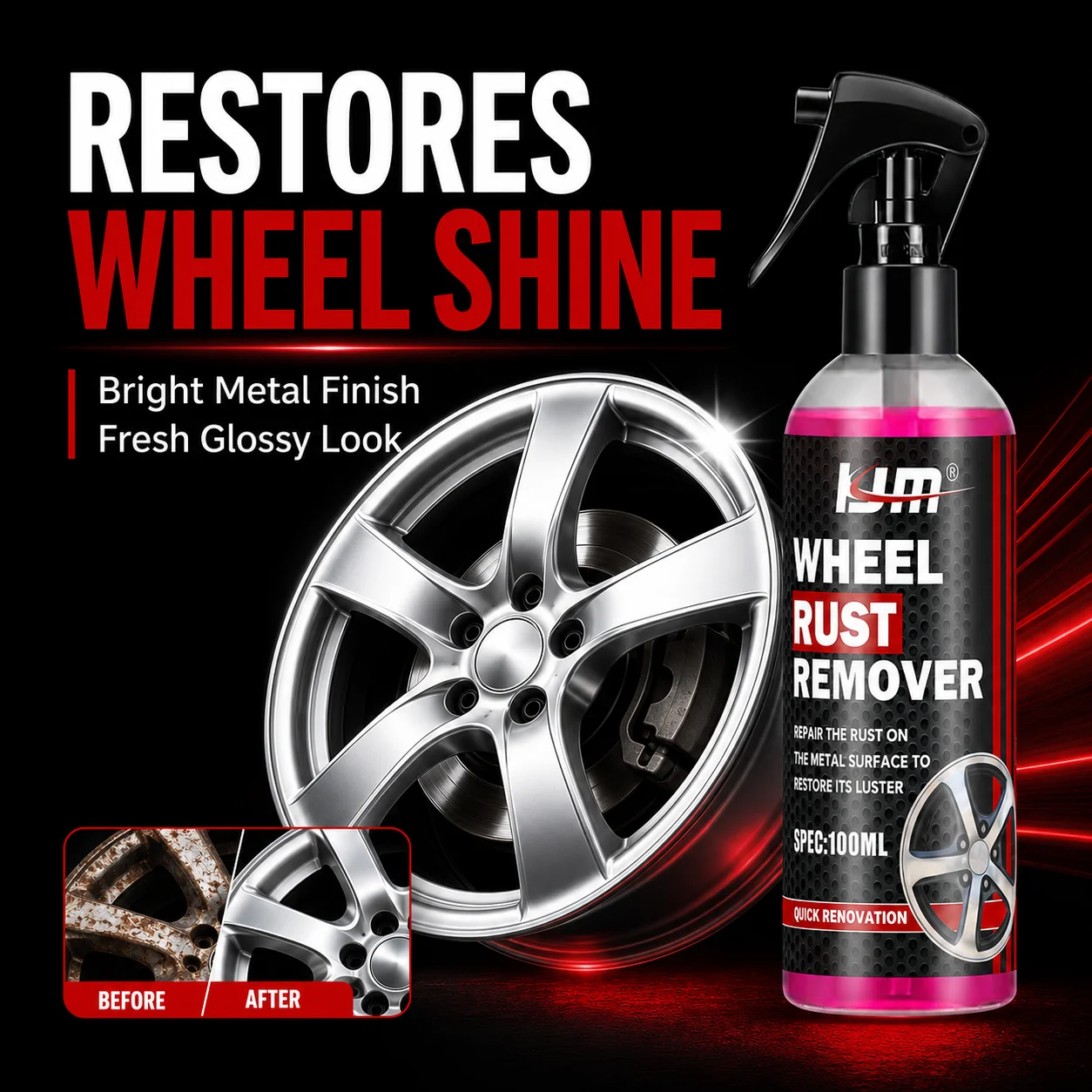 น้ำยาทำความสะอาดล้อรถยนต์ KJM  - Wheel Cleaner Alloy บทวิจารณ์และราคา