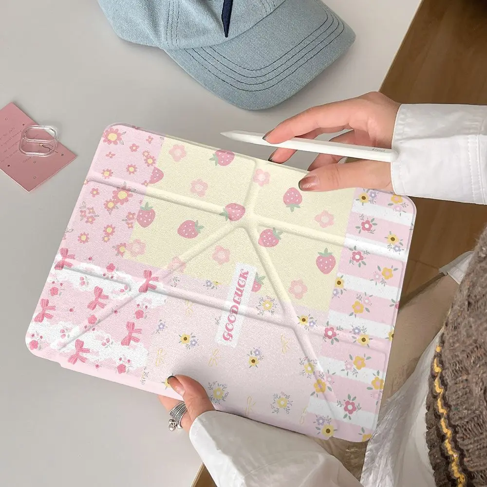 

Чехол-книжка Y Fold для iPad 11/12.9 дюймов, Air 7/6, защитный чехол Y Fold 5/4 с отсеком для стилуса, мультяшный дизайн для Pro 9/8 поколений