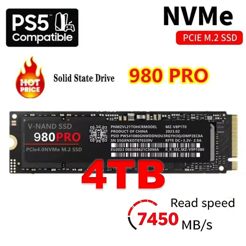 High Speed 980 PRO PCIe4.0 x4 M.2 2280 NVMe TLC 3D Internal SSD 1TB 2TB 4TB 8TB Storage Upgrade Disk For PS5 Gaming Desktop Note