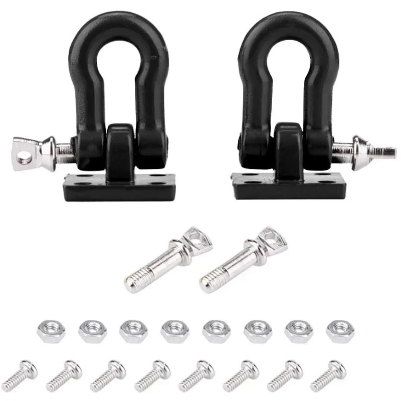 2 قطعة خطاف إنقاذ السيارة ملحقات معدنية حمراء خطاف محاكاة سيارة التسلق مع مسامير حزام لملحقات سحب السيارة #5