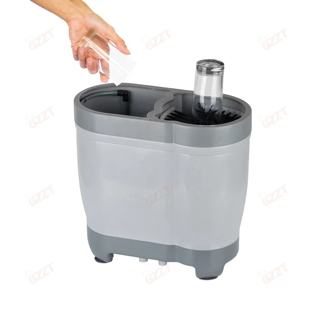 

Abs Plastic Power Free Brush Manual Glass Washer Portable Table Top Beer Mug Washer Home Beer Bottle Washing Cleaning Machine