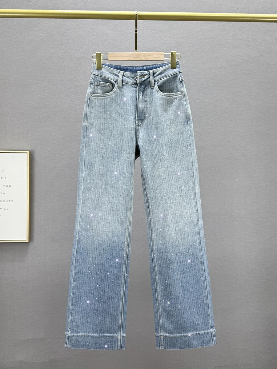 

High Waist Wide Leg Jeans Women's Loose Fit Extended Straight Cut Slimming Denim Spring New Sle European Faion Cargo Pants