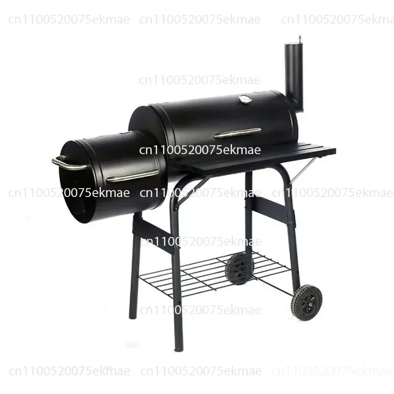 Commercial Vertical Meat Backyard Twins Offset Charcoal Smokers BBQ Grill