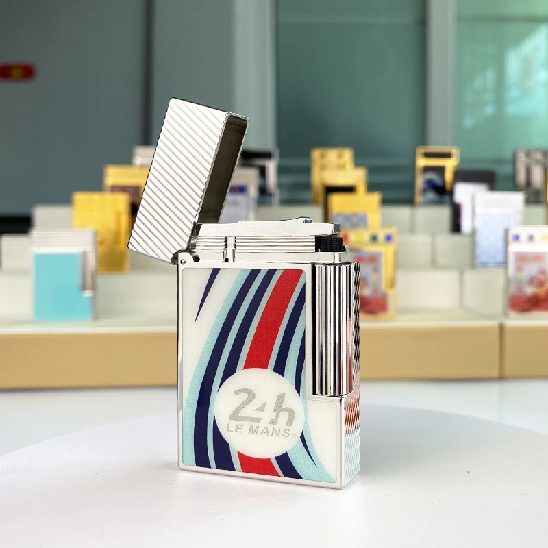New commemorative edition luxury butane lighter single and double flame flat tone natural paint smoker L2 series 19009