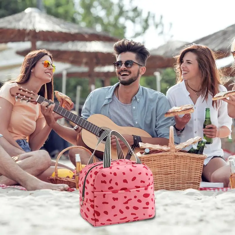 Bolsa de almuerzo con aislamiento, bolso de mano con estampado Animal de alta capacidad, bolsa térmica más fresca, bolsos para comida, estuche para Picnic, viajes, trabajo al aire libre