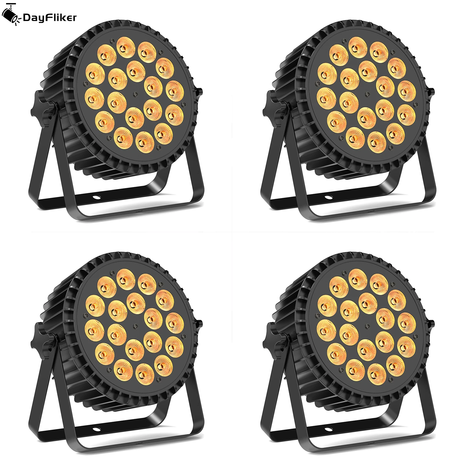 

Yiflamefly 4Pcs 18 LED Par Light 200W LED Stage Light 4 in 1 RGBW Stage Lighting Spotlight With DMX512 For Party Wedding Disco